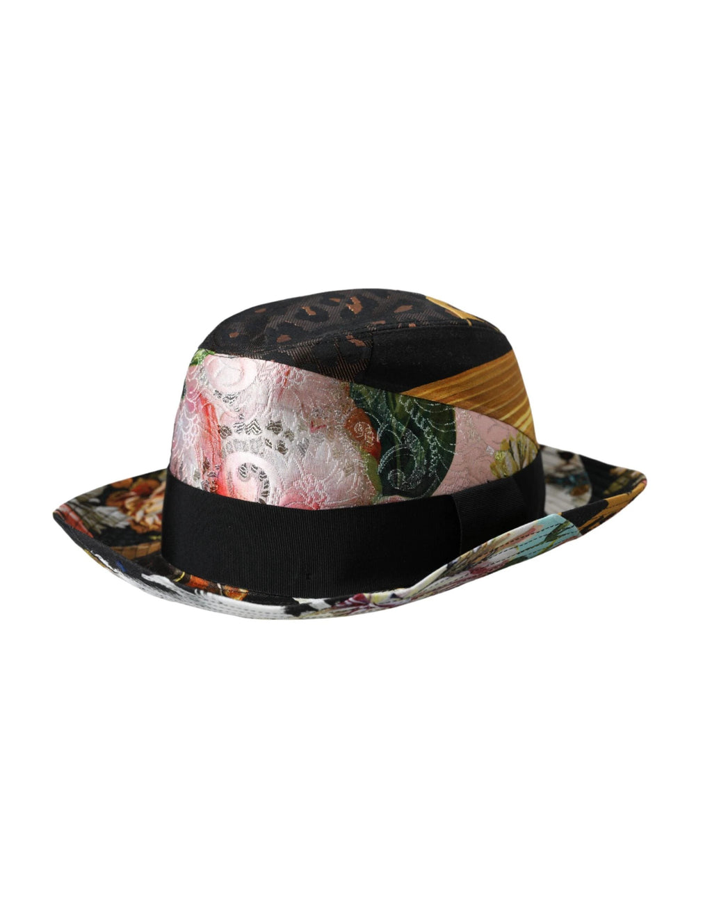 Dolce & Gabbana Multicolor Patchwork Women Fedora Wide Brim Hat by Dolce & Gabbana