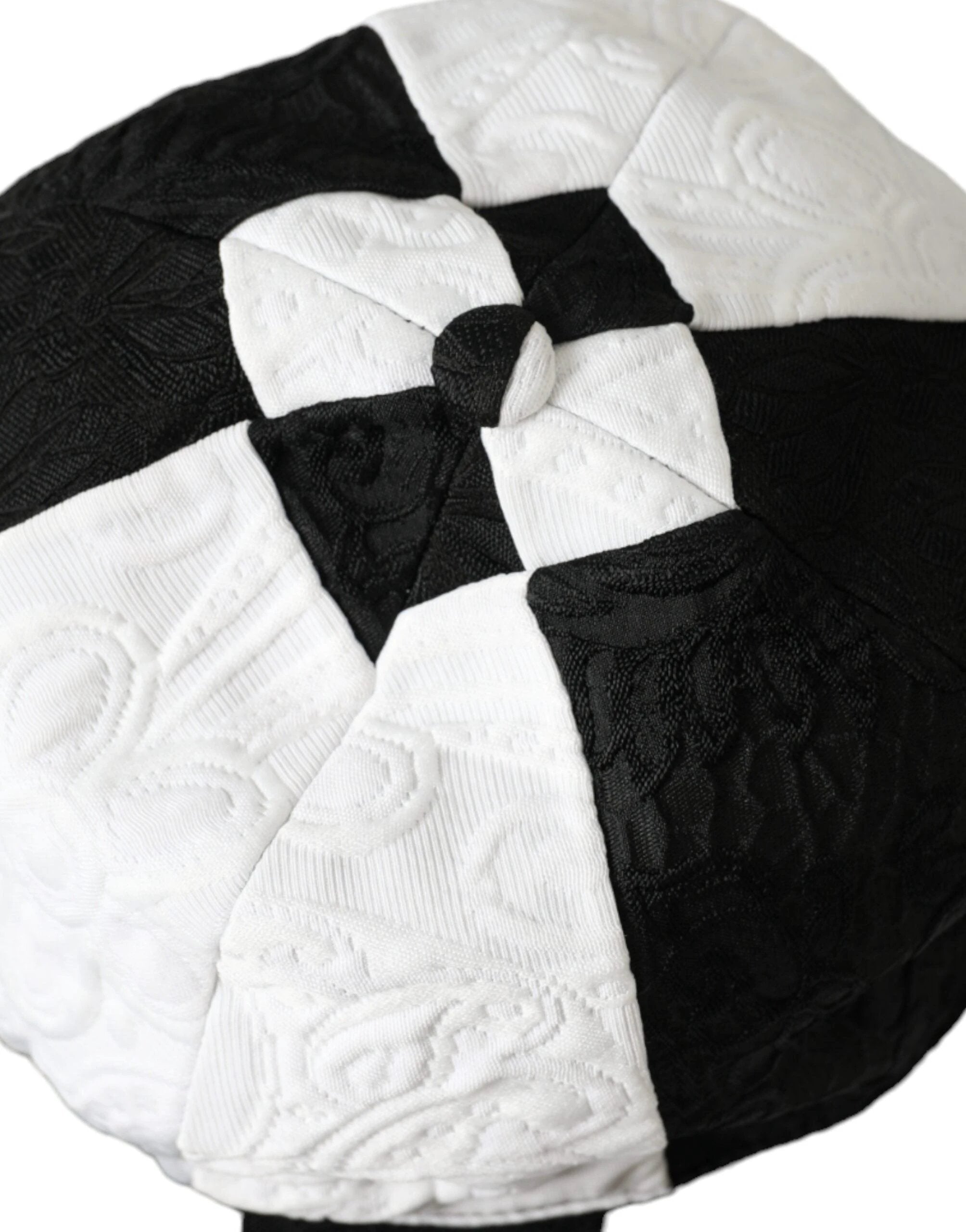 Dolce & Gabbana Black White Checkered Wide Brim Floppy Hat by Dolce & Gabbana