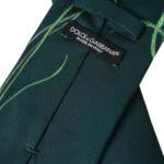 Dolce & Gabbana Green Printed 100% Silk Adjustable Men Tie by Dolce & Gabbana