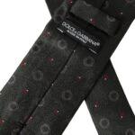 Dolce & Gabbana Dark Gray 100% Silk Fantasy Adjustable Men Tie by Dolce & Gabbana