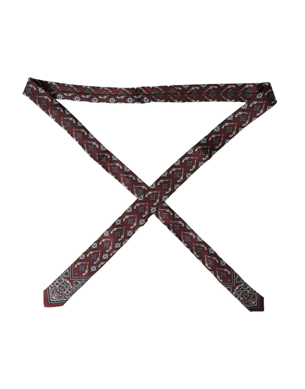 Dolce & Gabbana Bordeaux Printed 100% Silk Adjustable Men Tie by Dolce & Gabbana