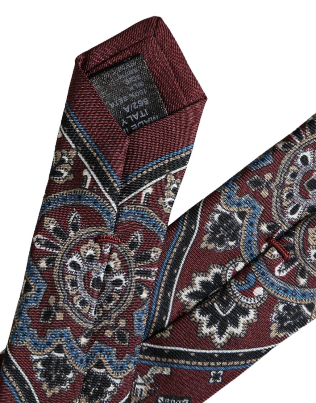Dolce & Gabbana Bordeaux Printed 100% Silk Adjustable Men Tie by Dolce & Gabbana
