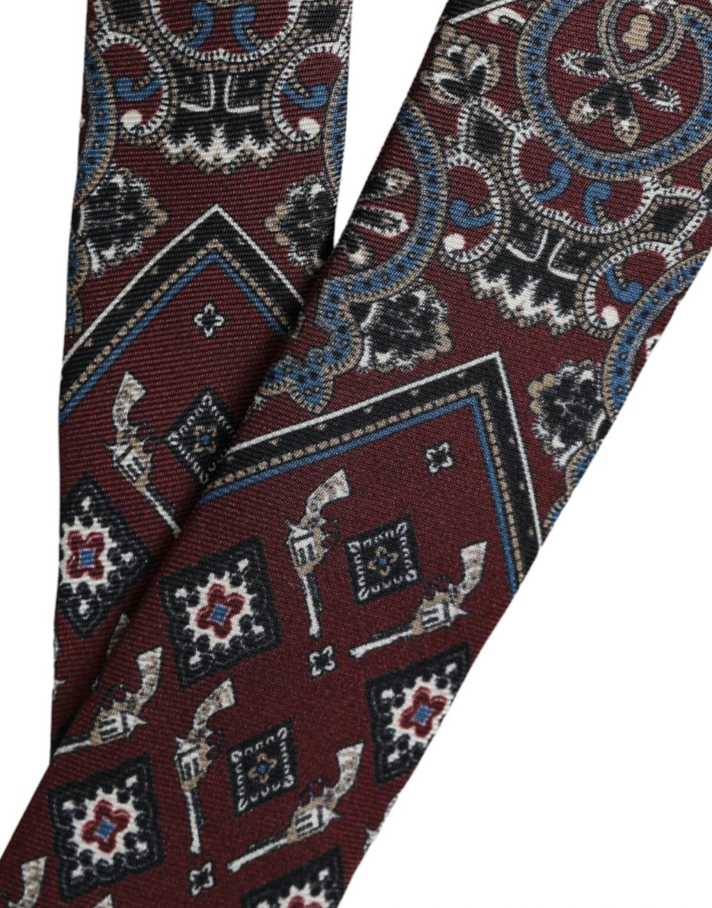 Dolce & Gabbana Bordeaux Printed 100% Silk Adjustable Men Tie by Dolce & Gabbana
