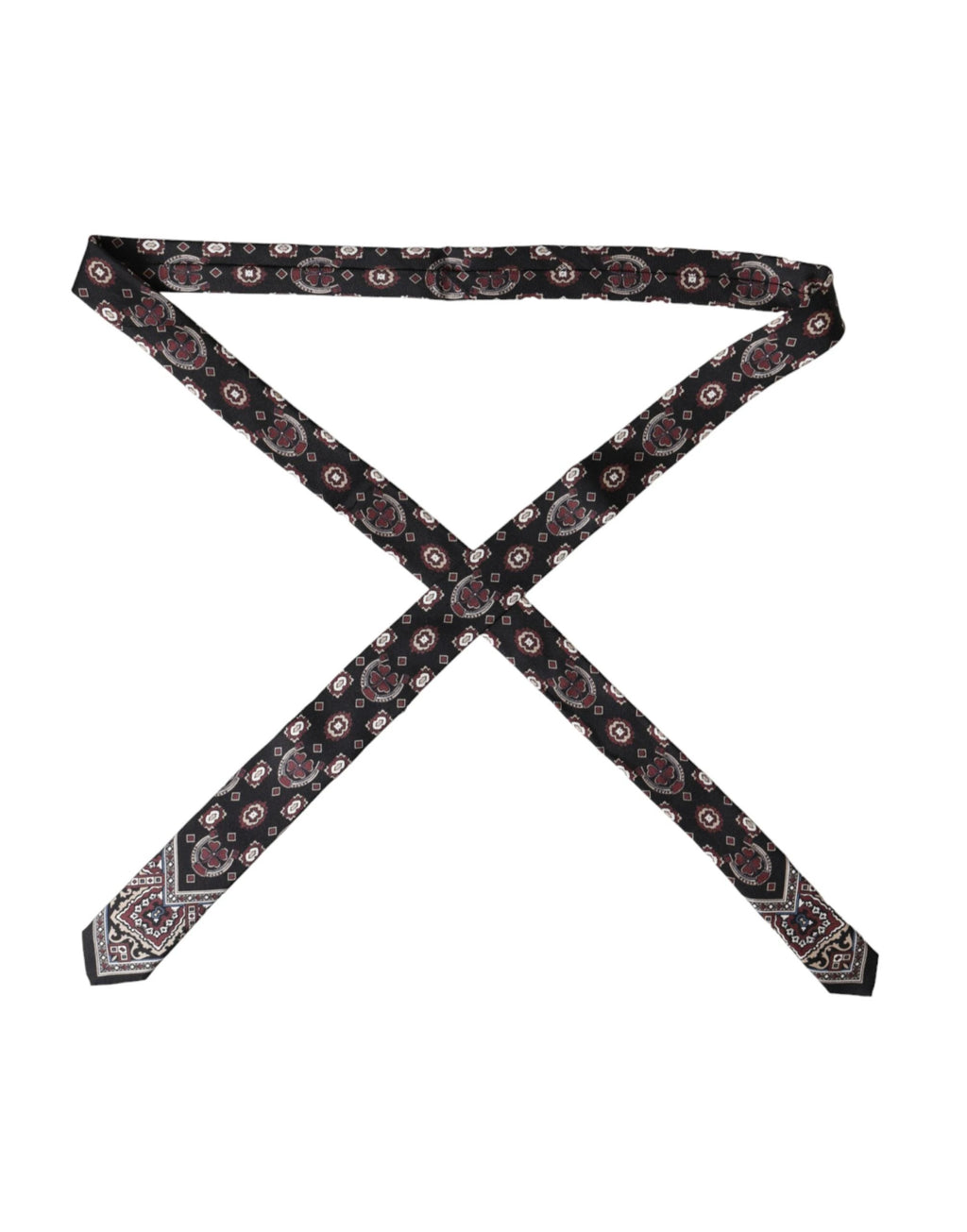 Dolce & Gabbana Black Printed 100% Silk Adjustable Men Tie by Dolce & Gabbana