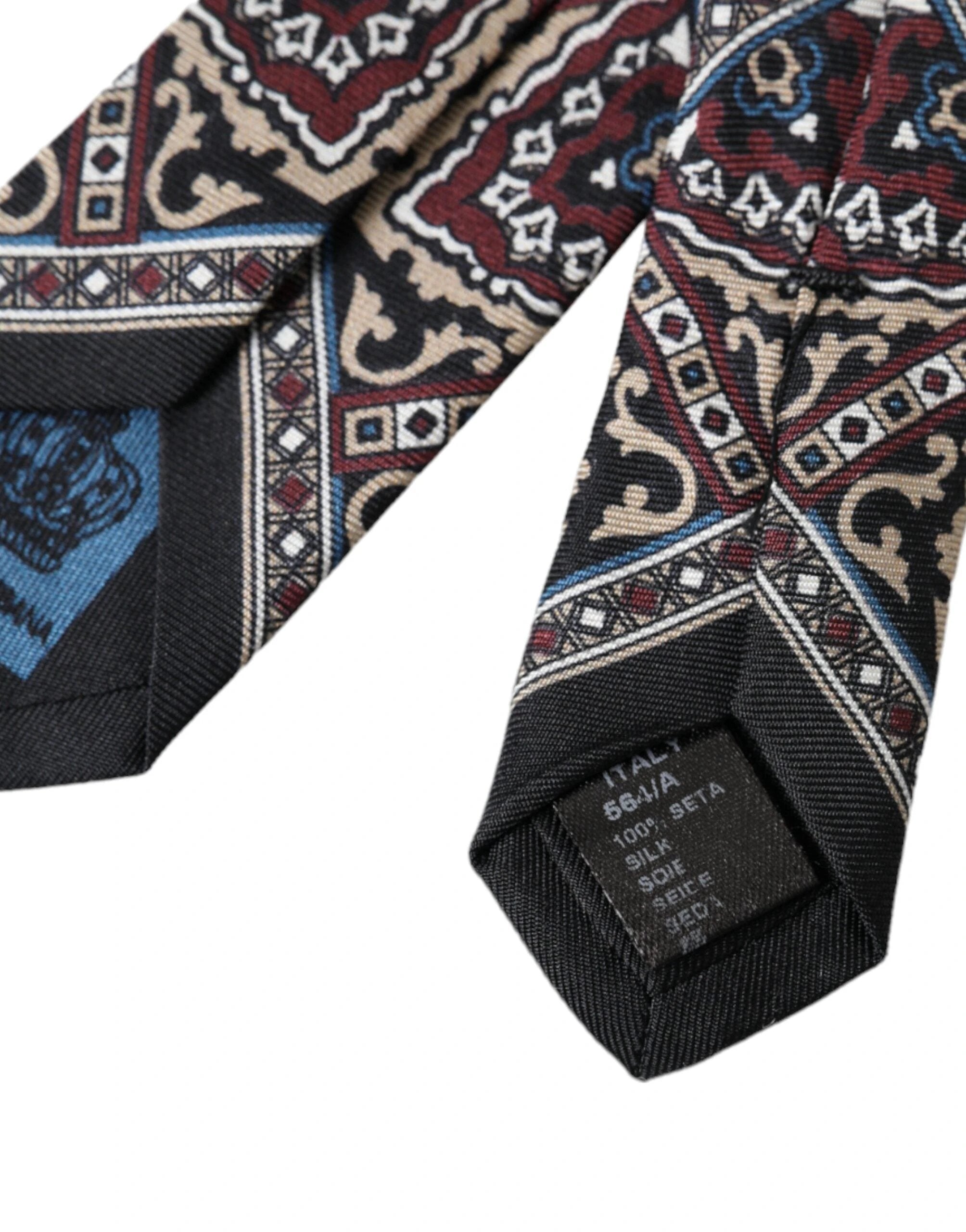 Dolce & Gabbana Black Printed 100% Silk Adjustable Men Tie by Dolce & Gabbana