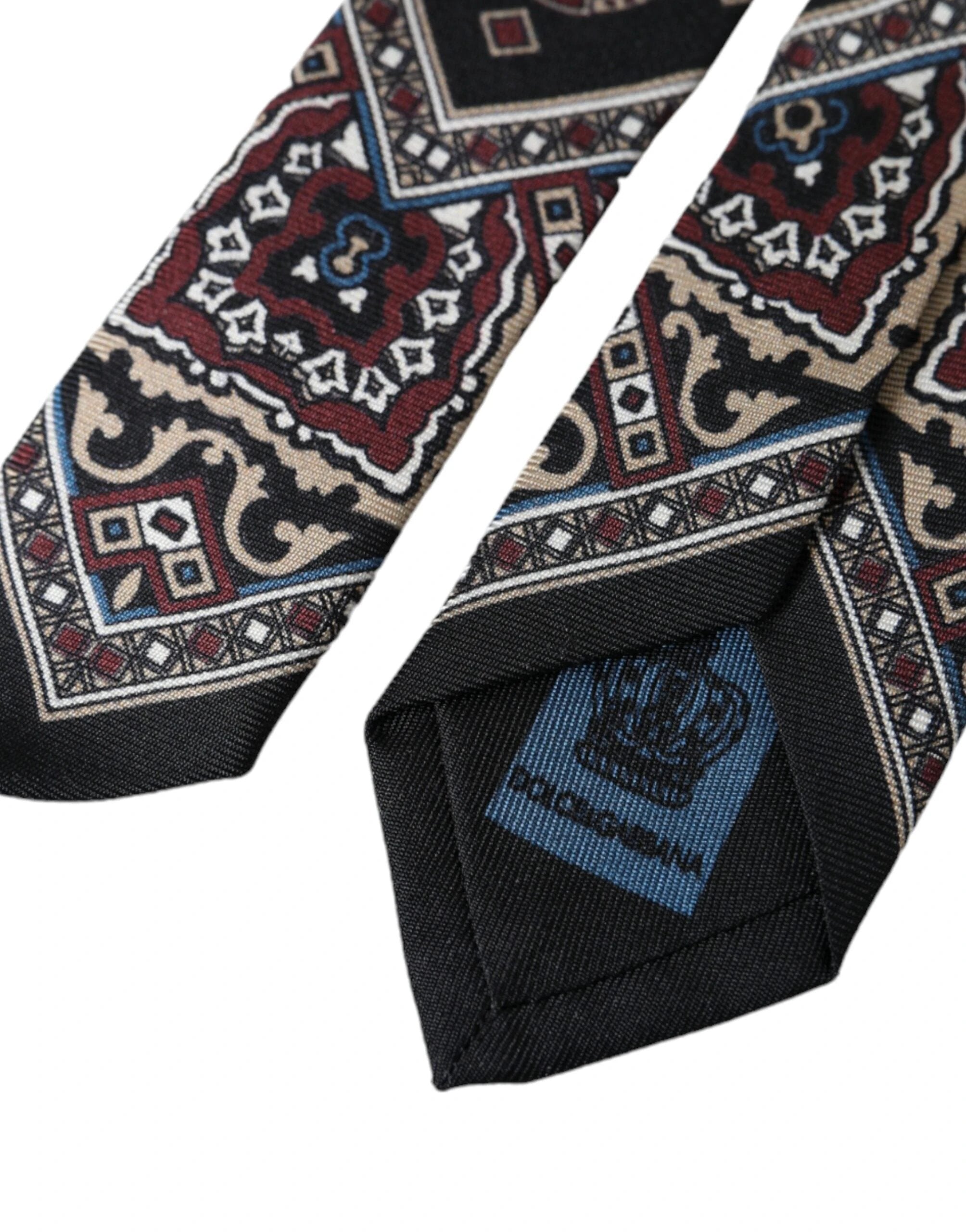 Dolce & Gabbana Black Printed 100% Silk Adjustable Men Tie by Dolce & Gabbana