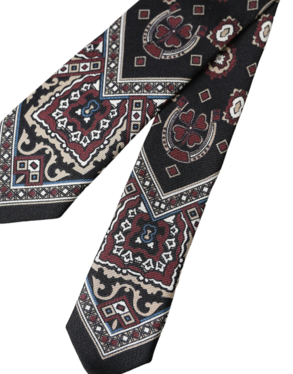 Dolce & Gabbana Black Printed 100% Silk Adjustable Men Tie by Dolce & Gabbana