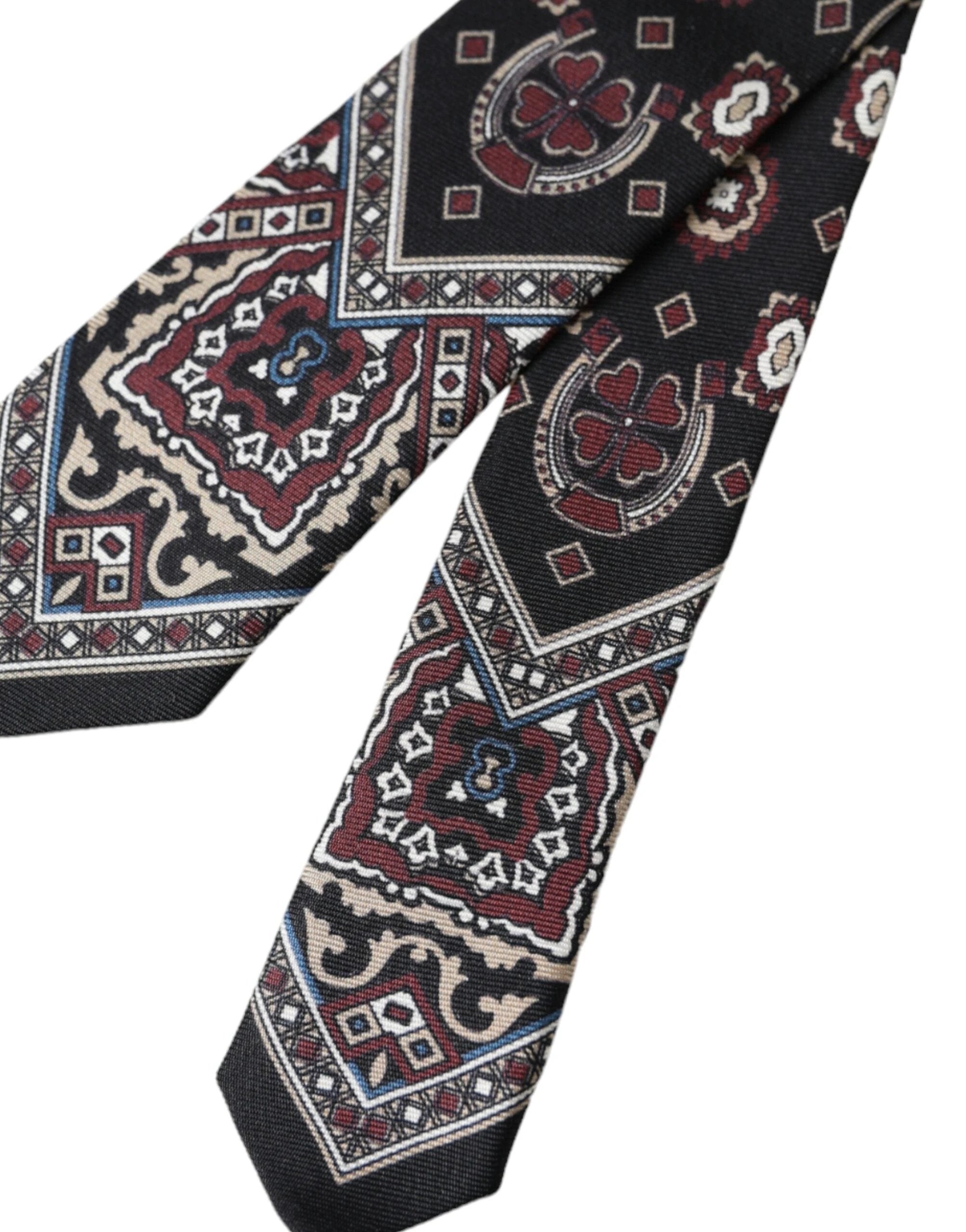 Dolce & Gabbana Black Printed 100% Silk Adjustable Men Tie by Dolce & Gabbana