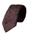 Dolce & Gabbana Bordeaux Patterned Silk Adjustable Men Tie by Dolce & Gabbana
