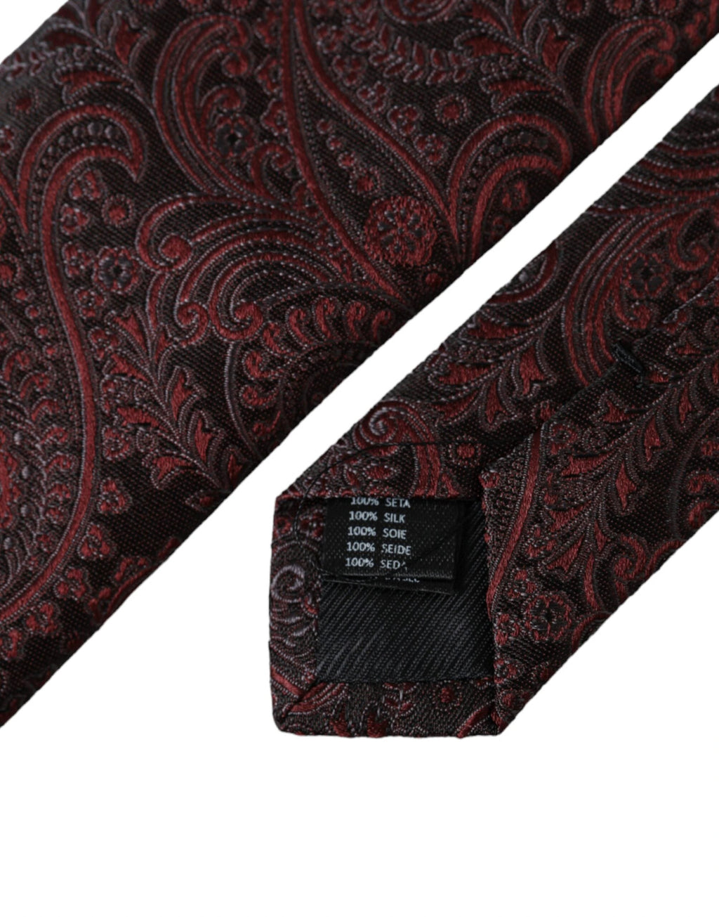 Dolce & Gabbana Bordeaux Patterned Silk Adjustable Men Tie by Dolce & Gabbana