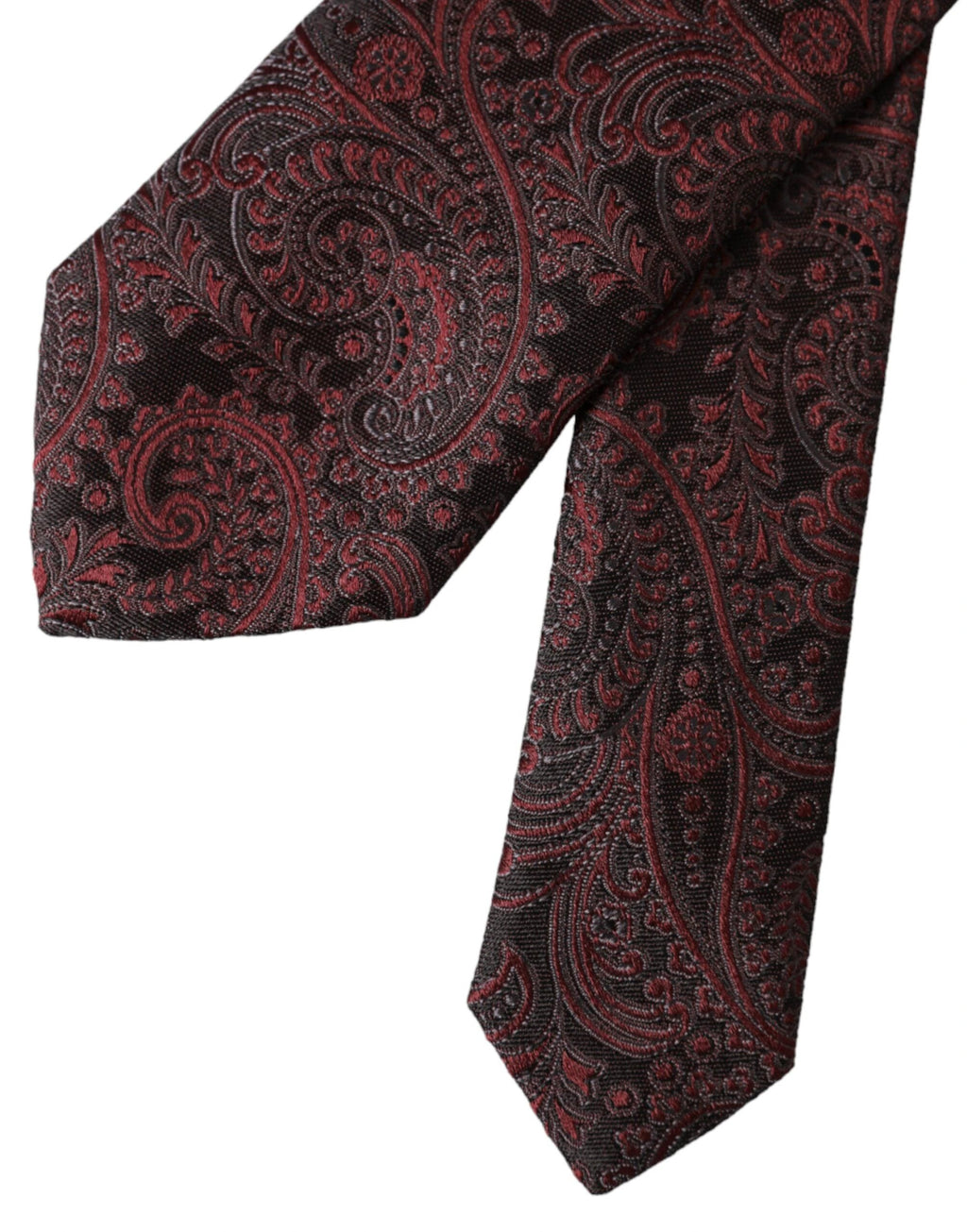 Dolce & Gabbana Bordeaux Patterned Silk Adjustable Men Tie by Dolce & Gabbana