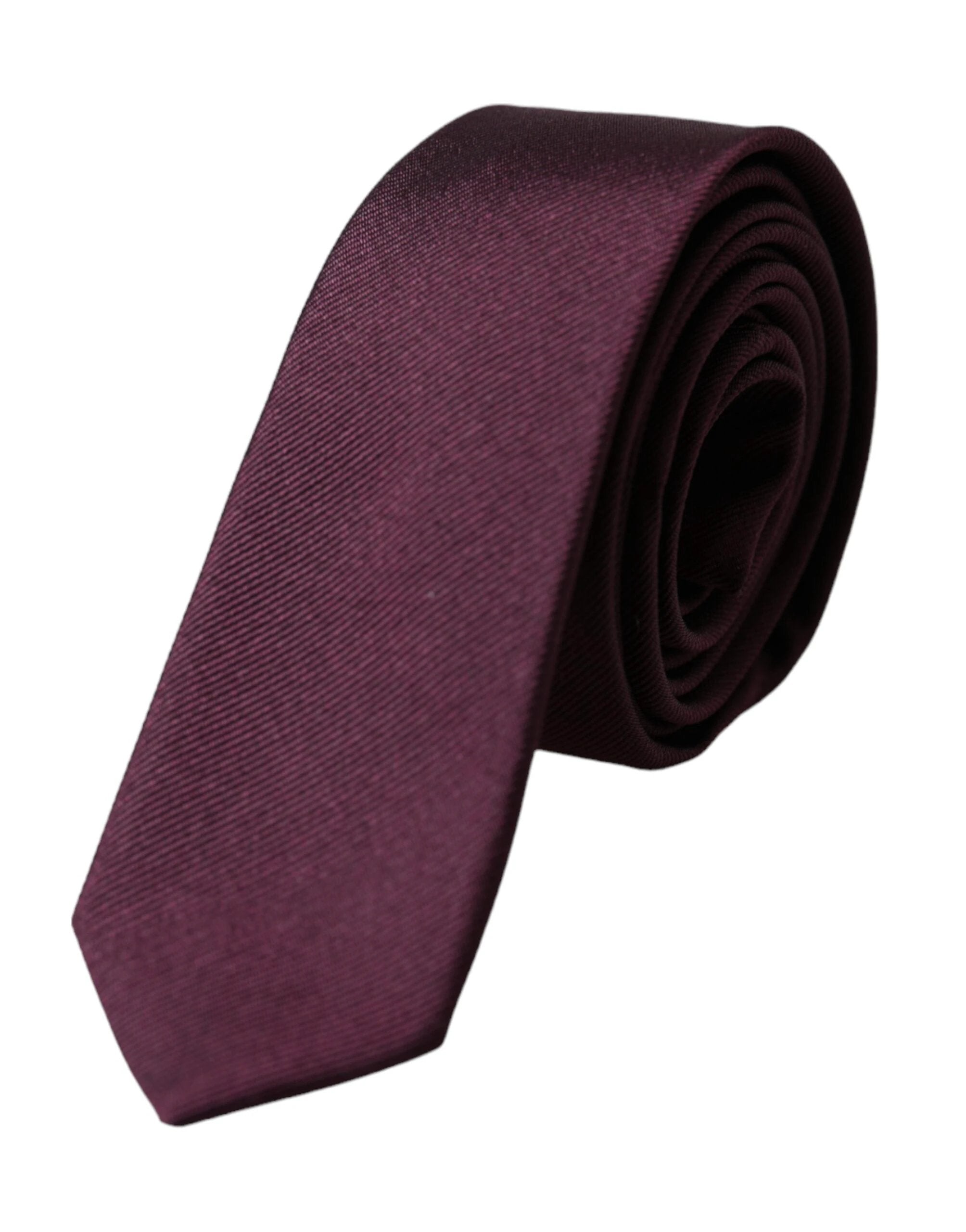 Dolce & Gabbana Bordeaux Solid 100% Silk Adjustable Men Tie by Dolce & Gabbana