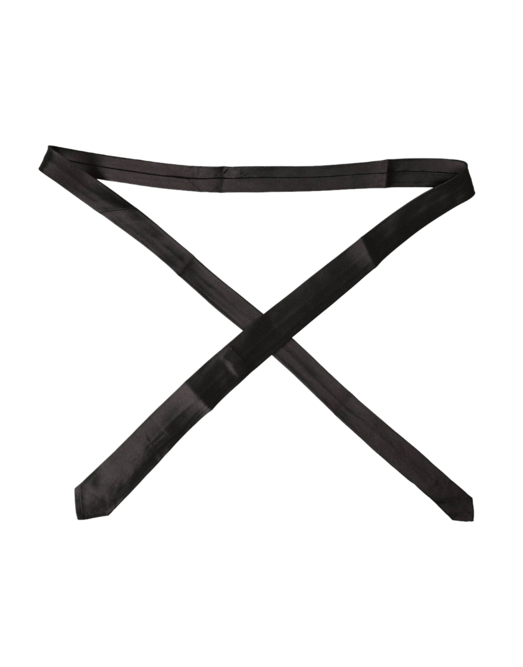 Dolce & Gabbana Brown Solid 100% Silk Adjustable Tie by Dolce & Gabbana