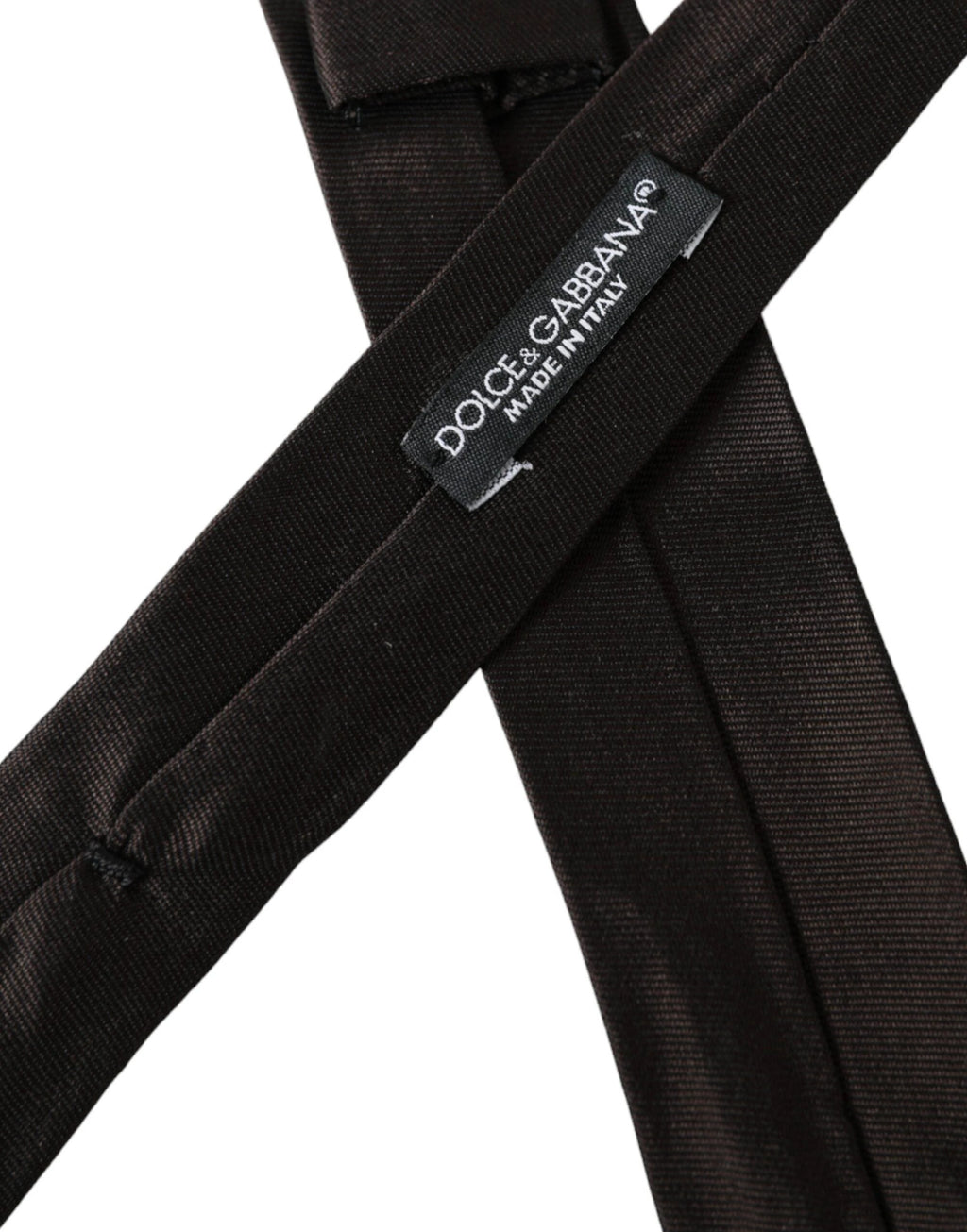 Dolce & Gabbana Brown Solid 100% Silk Adjustable Tie by Dolce & Gabbana