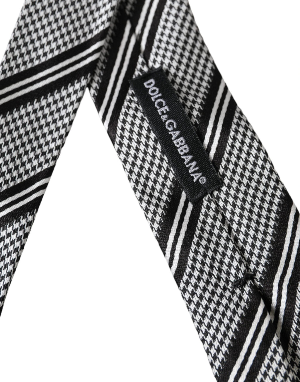 Dolce & Gabbana Black White Stripes Silk Adjustable Tie by Dolce & Gabbana