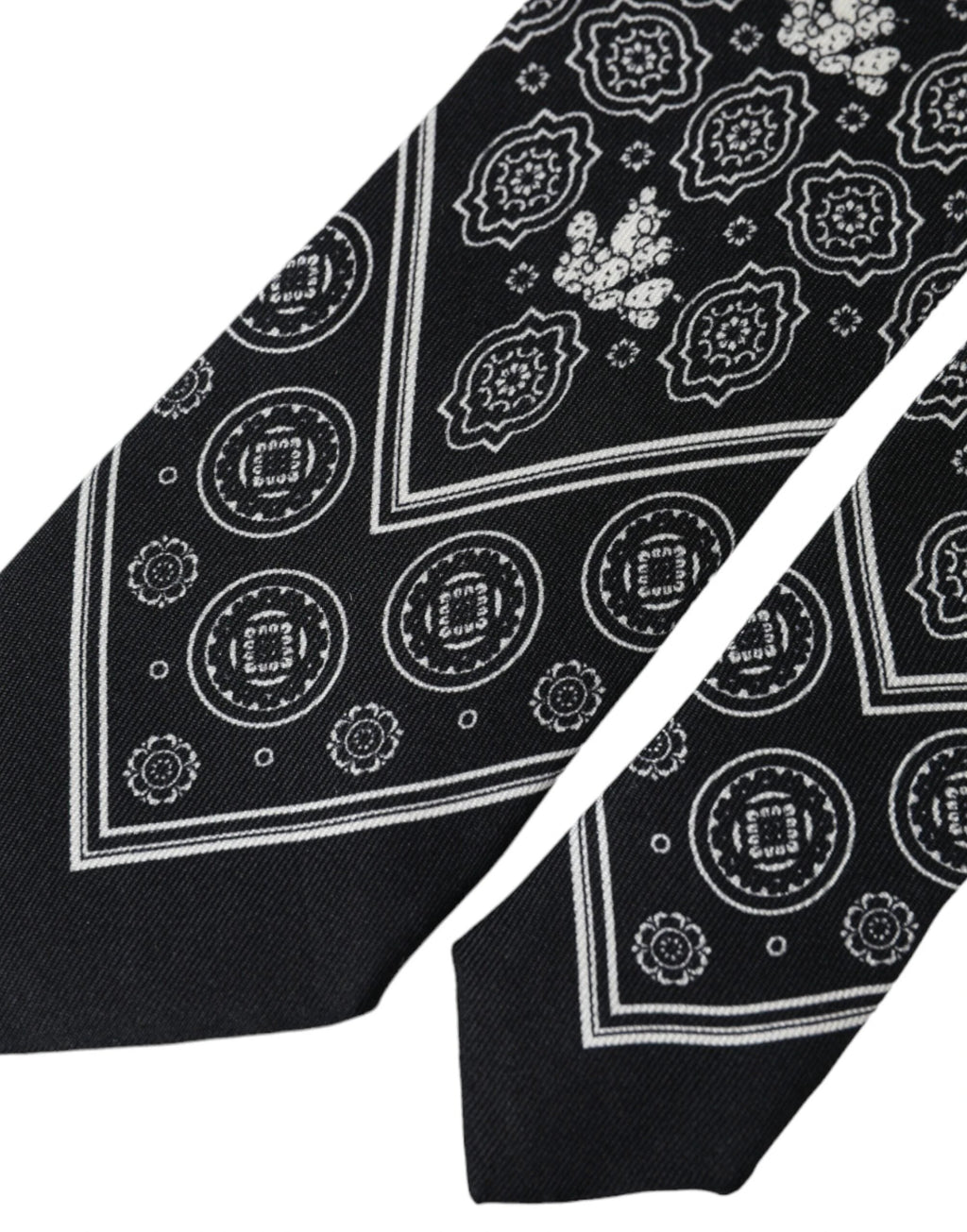 Dolce & Gabbana Black Patterned 100%Silk Adjustable Tie by Dolce & Gabbana