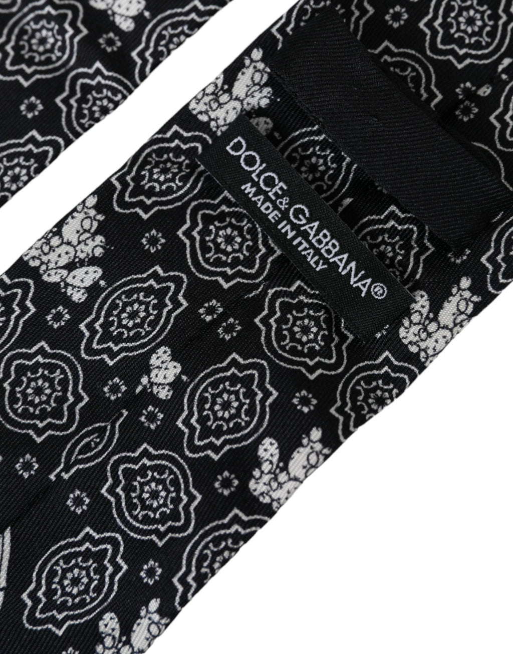 Dolce & Gabbana Black Patterned 100%Silk Adjustable Tie by Dolce & Gabbana