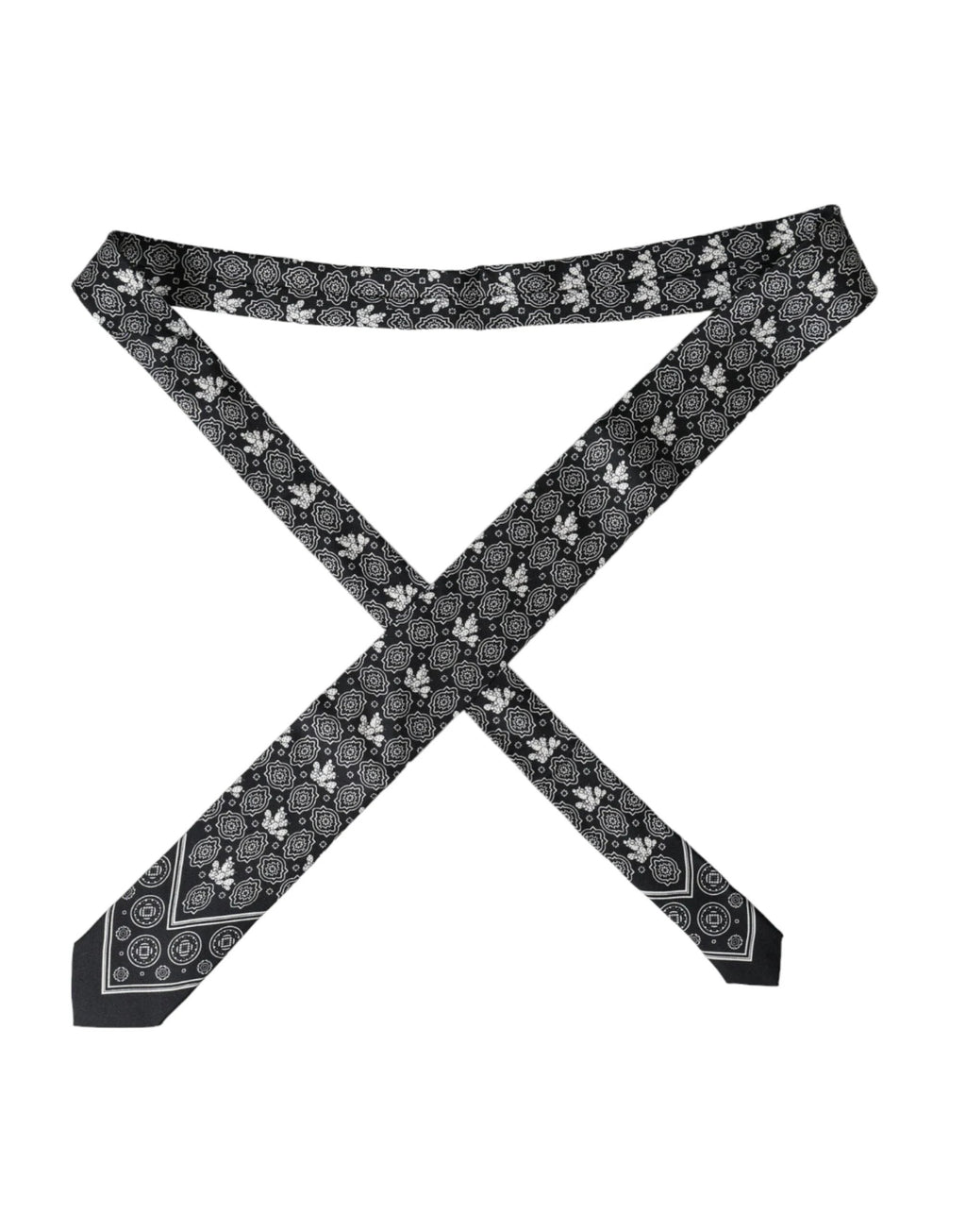 Dolce & Gabbana Black Patterned 100%Silk Adjustable Tie by Dolce & Gabbana