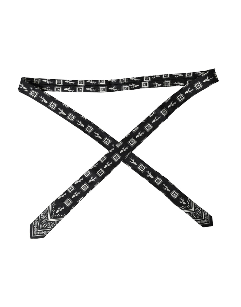 Dolce & Gabbana Black Patterned 100%Silk Adjustable Tie by Dolce & Gabbana