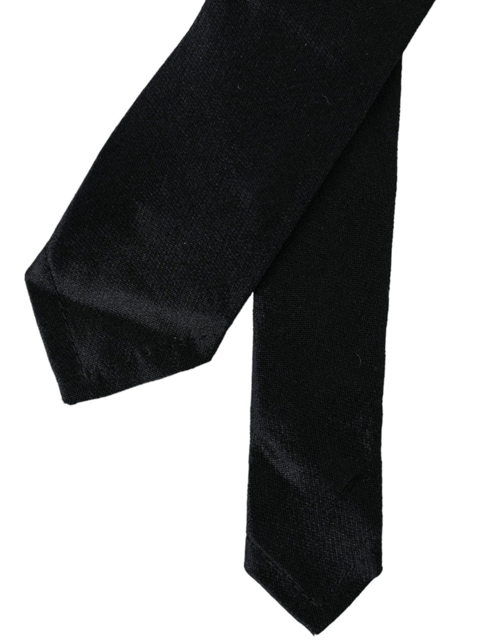 Dolce & Gabbana Black Solid 100% Silk Adjustable Tie by Dolce & Gabbana