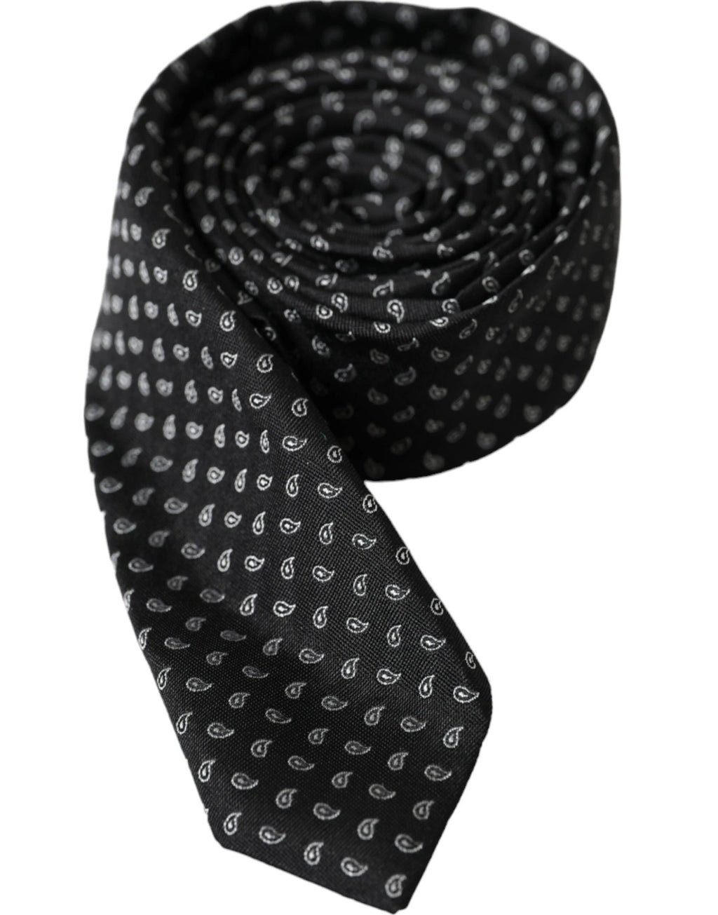 Dolce & Gabbana Black Jacquard Patterned Silk Adjustable Men Tie by Dolce & Gabbana