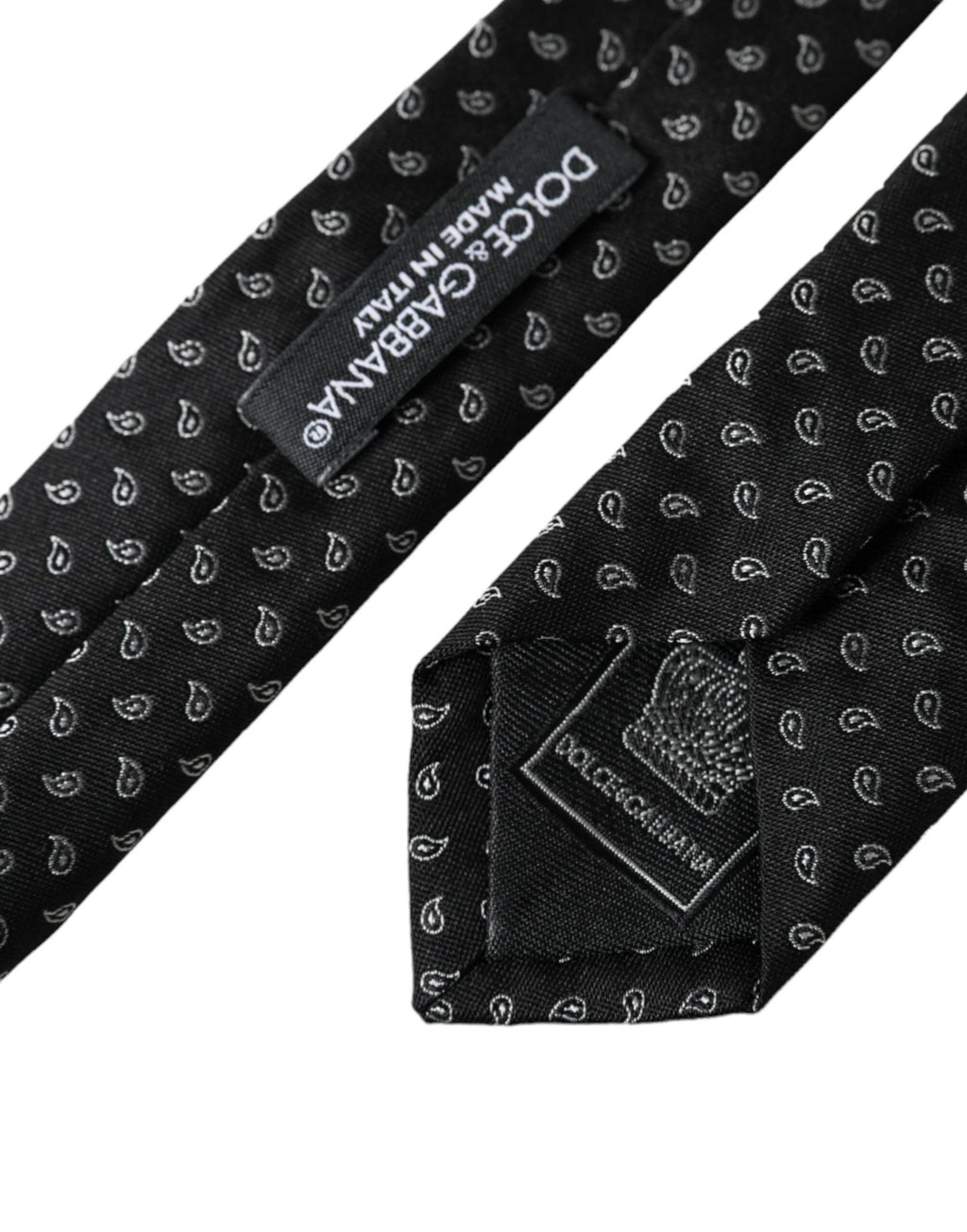 Dolce & Gabbana Black Jacquard Patterned Silk Adjustable Men Tie by Dolce & Gabbana