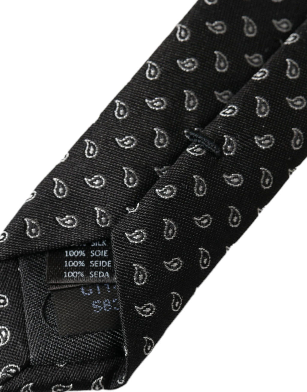 Dolce & Gabbana Black Jacquard Patterned Silk Adjustable Men Tie by Dolce & Gabbana