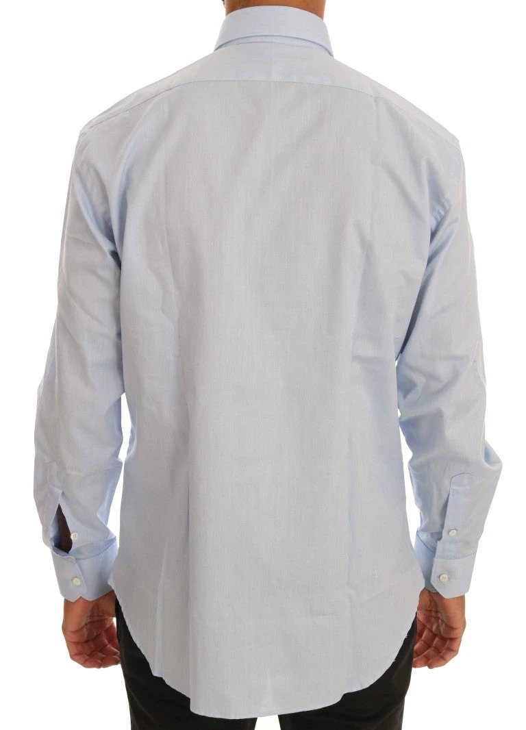 Cavalli Light Blue Cotton Slim Fit Dress Shirt by Cavalli