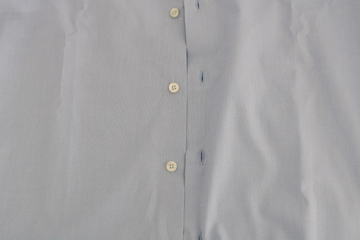 Cavalli Light Blue Cotton Slim Fit Dress Shirt by Cavalli