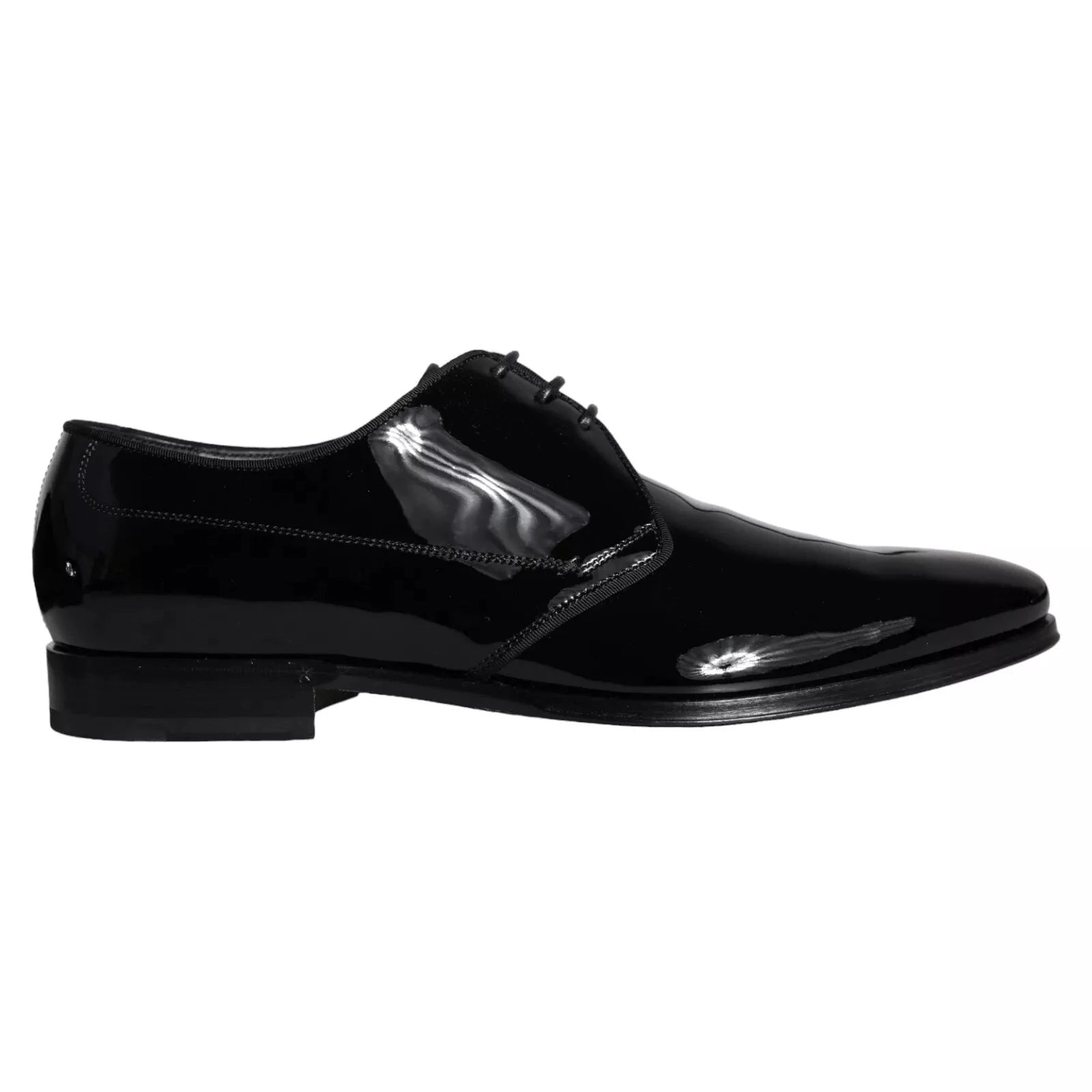Dolce & Gabbana Black Calfskin Leather Derby Men Dress Shoes by Dolce & Gabbana