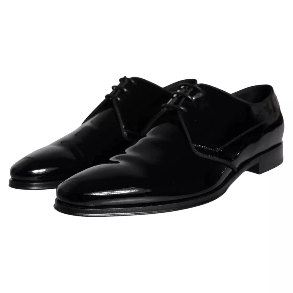 Dolce & Gabbana Black Calfskin Leather Derby Men Dress Shoes by Dolce & Gabbana