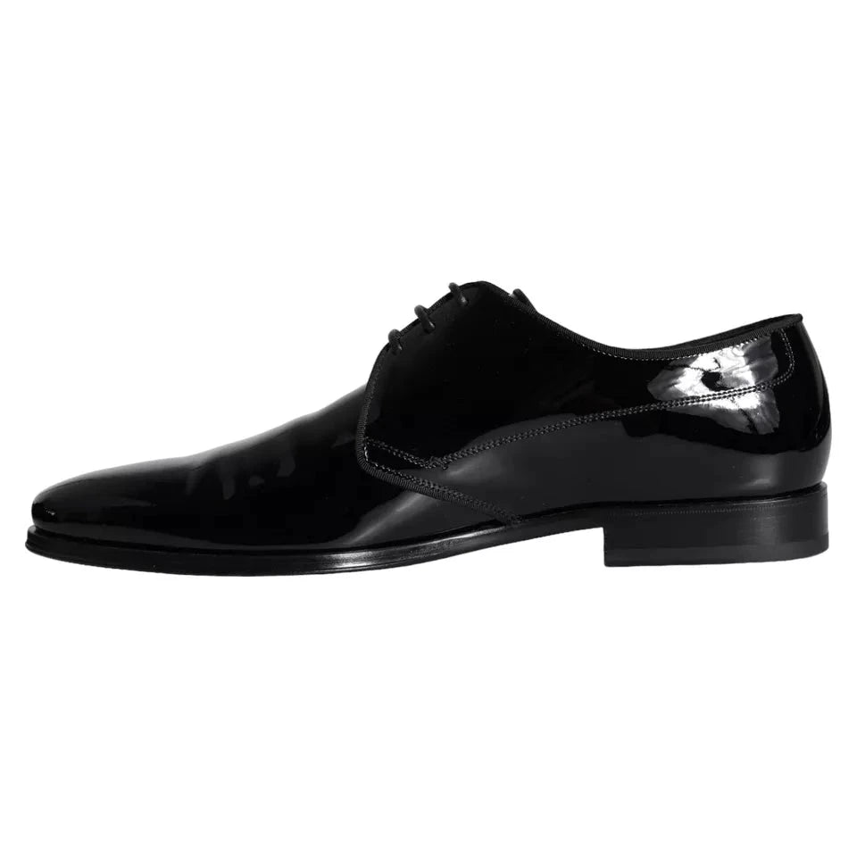 Dolce & Gabbana Black Calfskin Leather Derby Men Dress Shoes by Dolce & Gabbana
