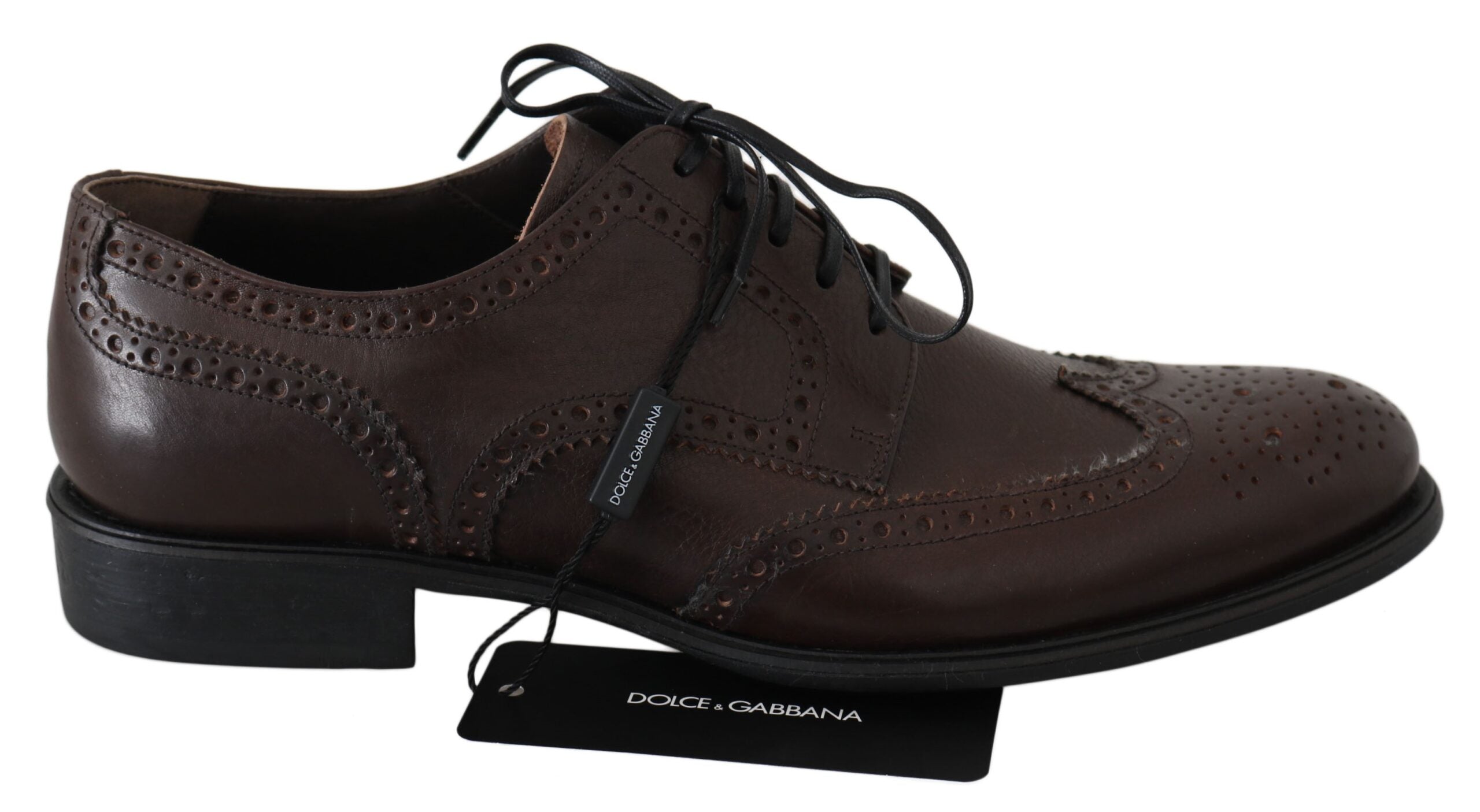 Chaussures habillées Dolce &amp; Gabbana Brogue Derby en cuir marron
