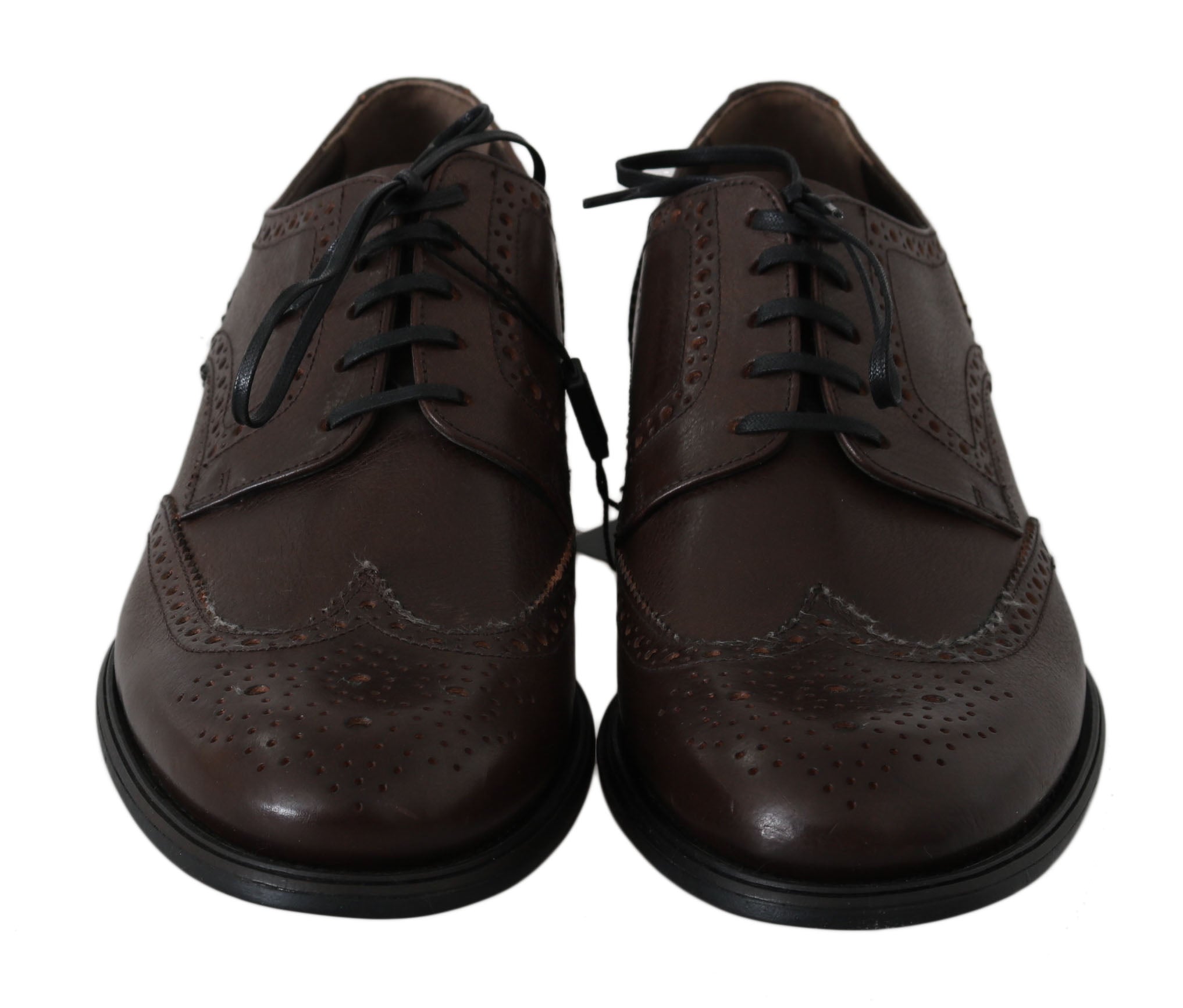 Chaussures habillées Dolce &amp; Gabbana Brogue Derby en cuir marron