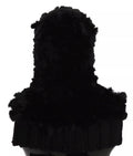 Dolce & Gabbana Black Silver Fox Fur Cashmere Hooded Scarf by Dolce & Gabbana