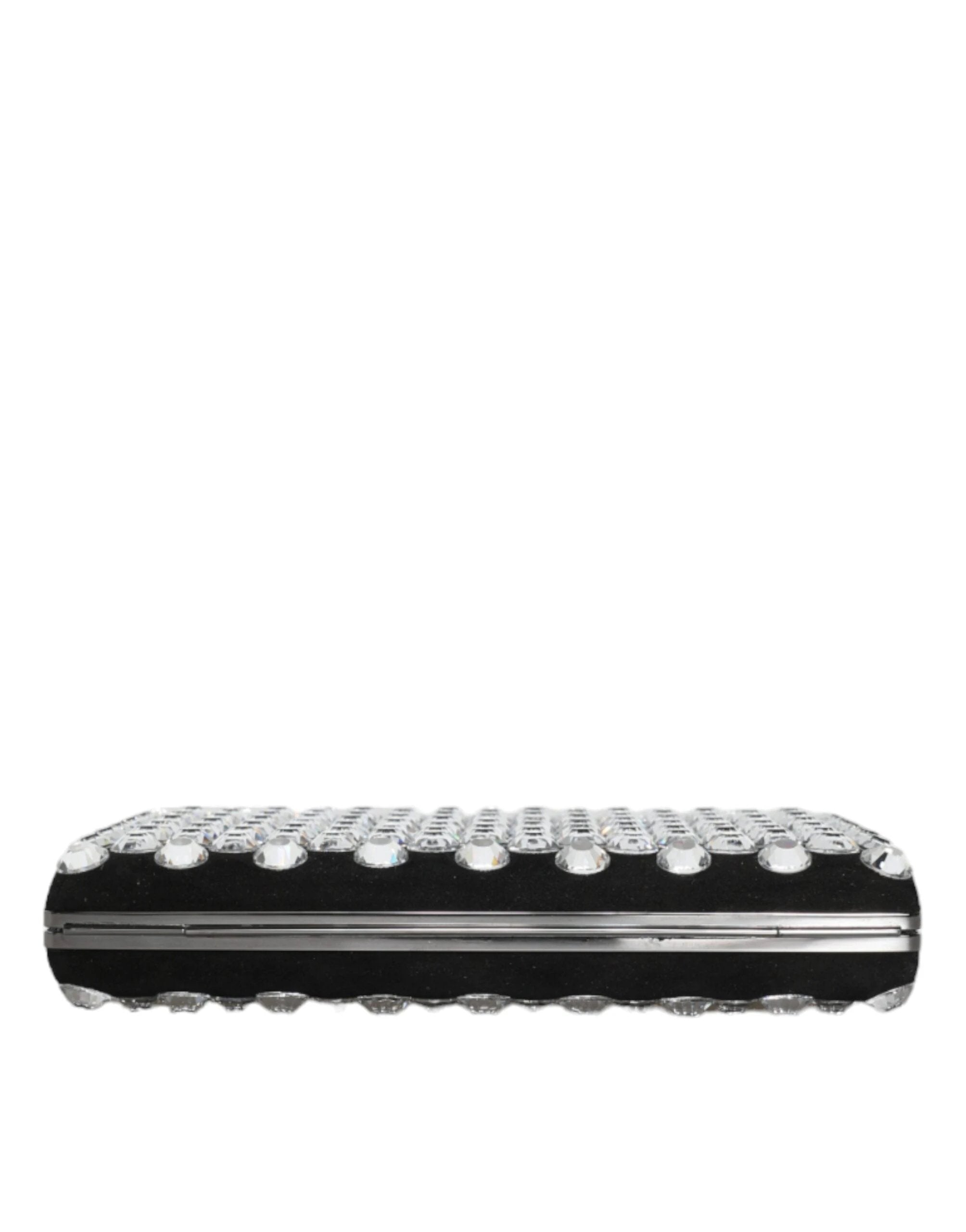 Dolce & Gabbana Black Velvet Crystal Clutch Evening Party Purse Bag by Dolce & Gabbana