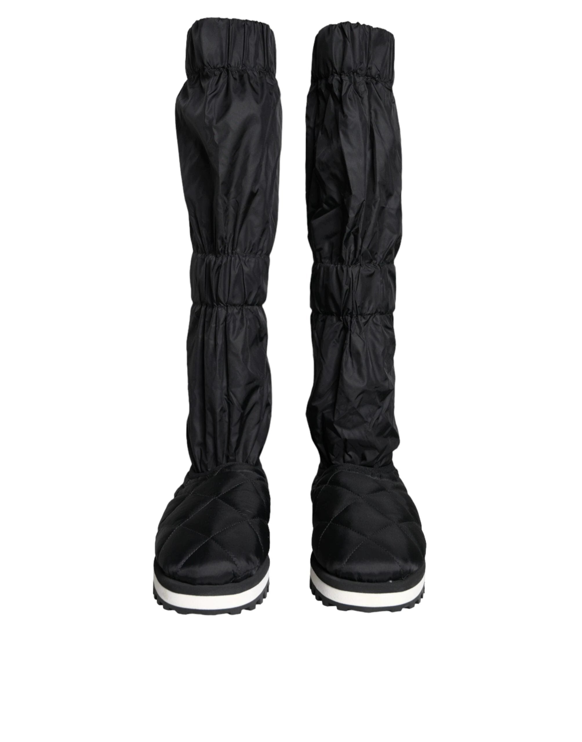 Dolce & Gabbana Black Quilted High Top Boots Sneakers Shoes by Dolce & Gabbana