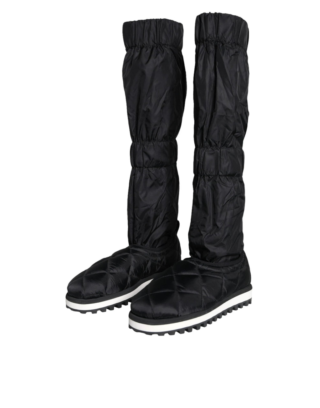 Dolce & Gabbana Black Quilted High Top Boots Sneakers Shoes by Dolce & Gabbana