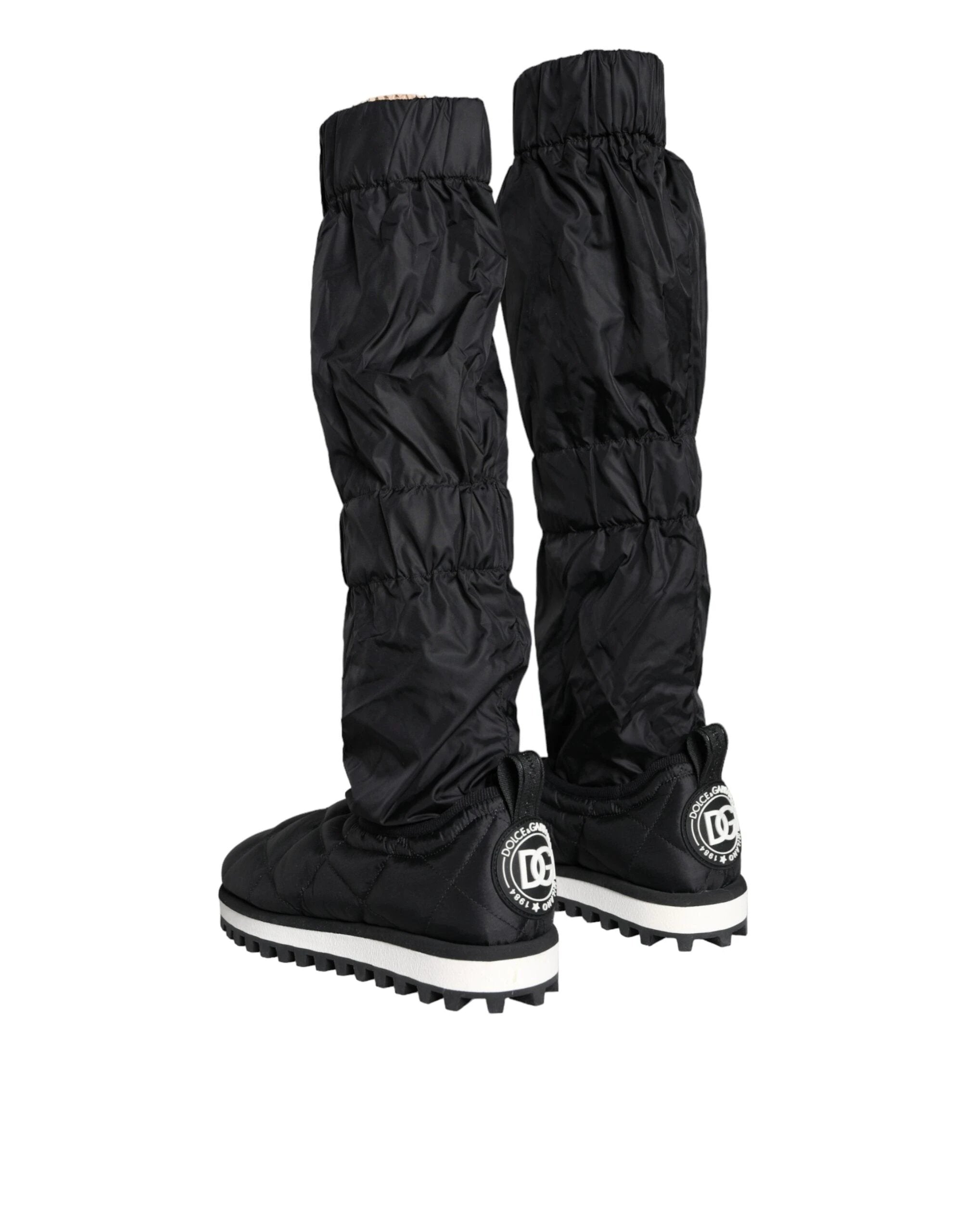 Dolce & Gabbana Black Quilted High Top Boots Sneakers Shoes by Dolce & Gabbana
