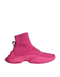 Dolce & Gabbana Pink Logo Print Slip On Socks Sneakers Shoes by Dolce & Gabbana