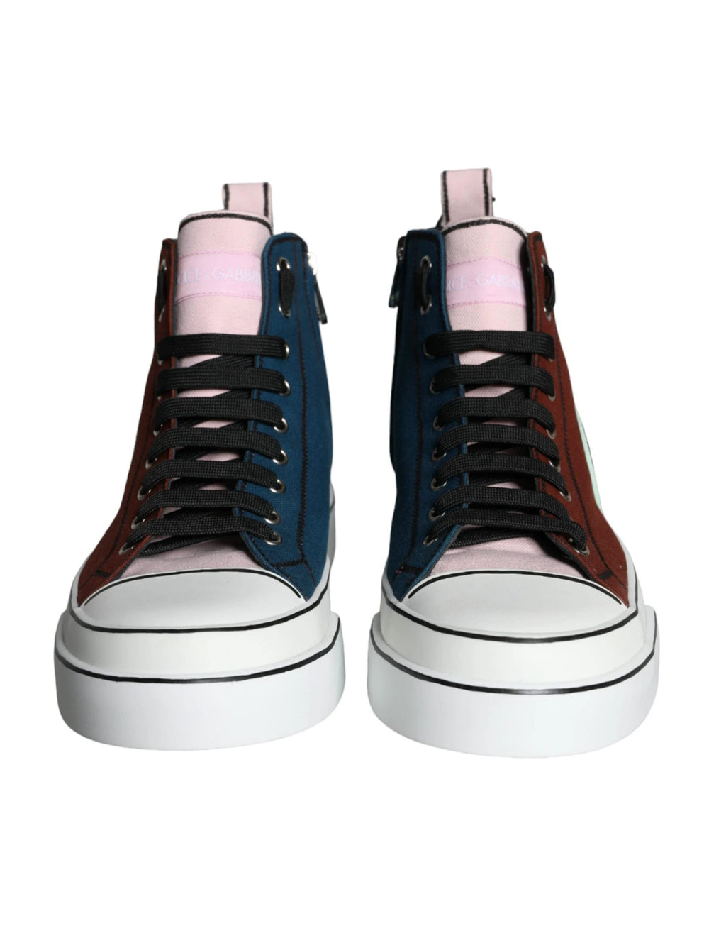 Dolce & Gabbana Multicolor Patchwork High Top Sneaker Shoes by Dolce & Gabbana