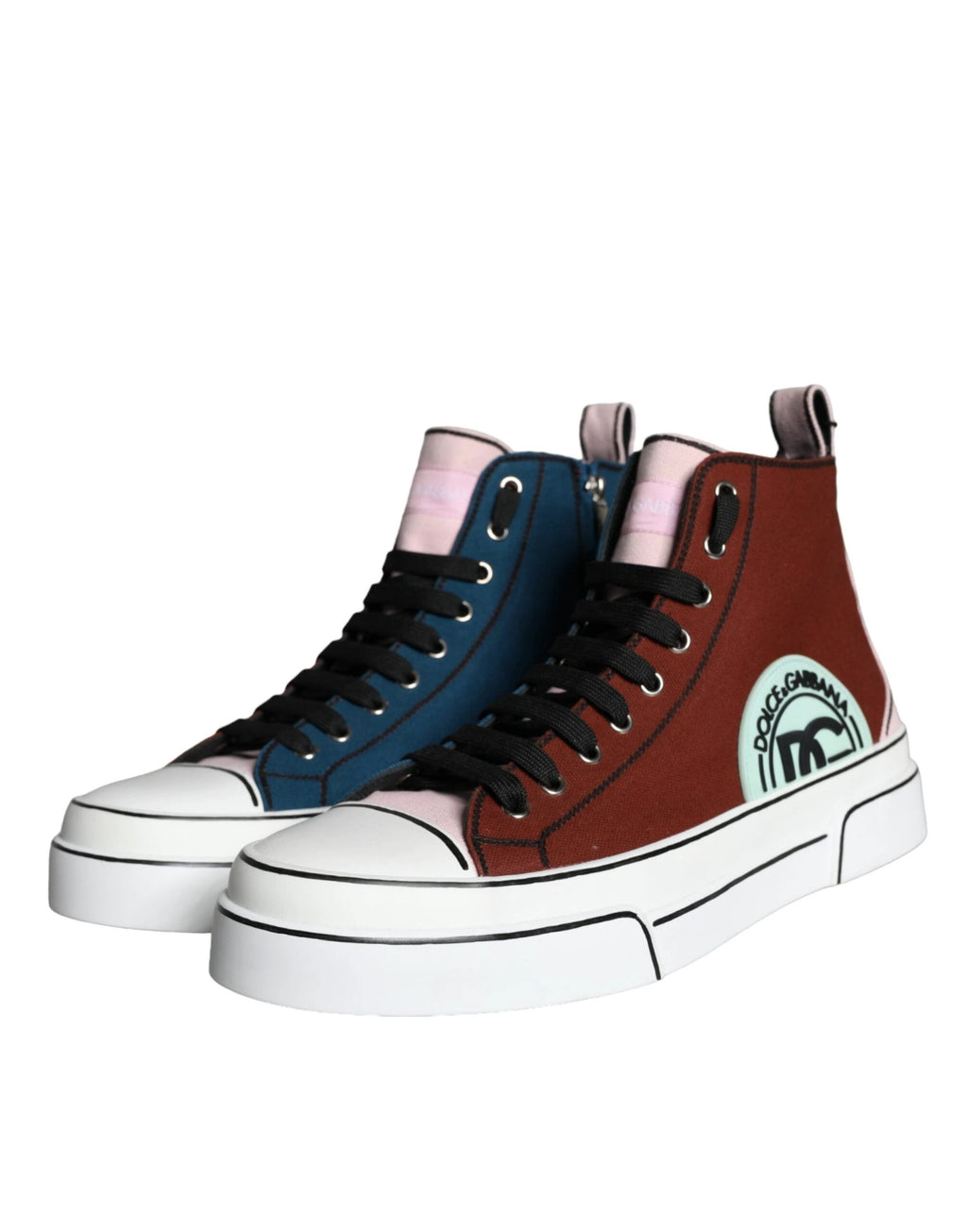 Dolce & Gabbana Multicolor Patchwork High Top Sneaker Shoes by Dolce & Gabbana