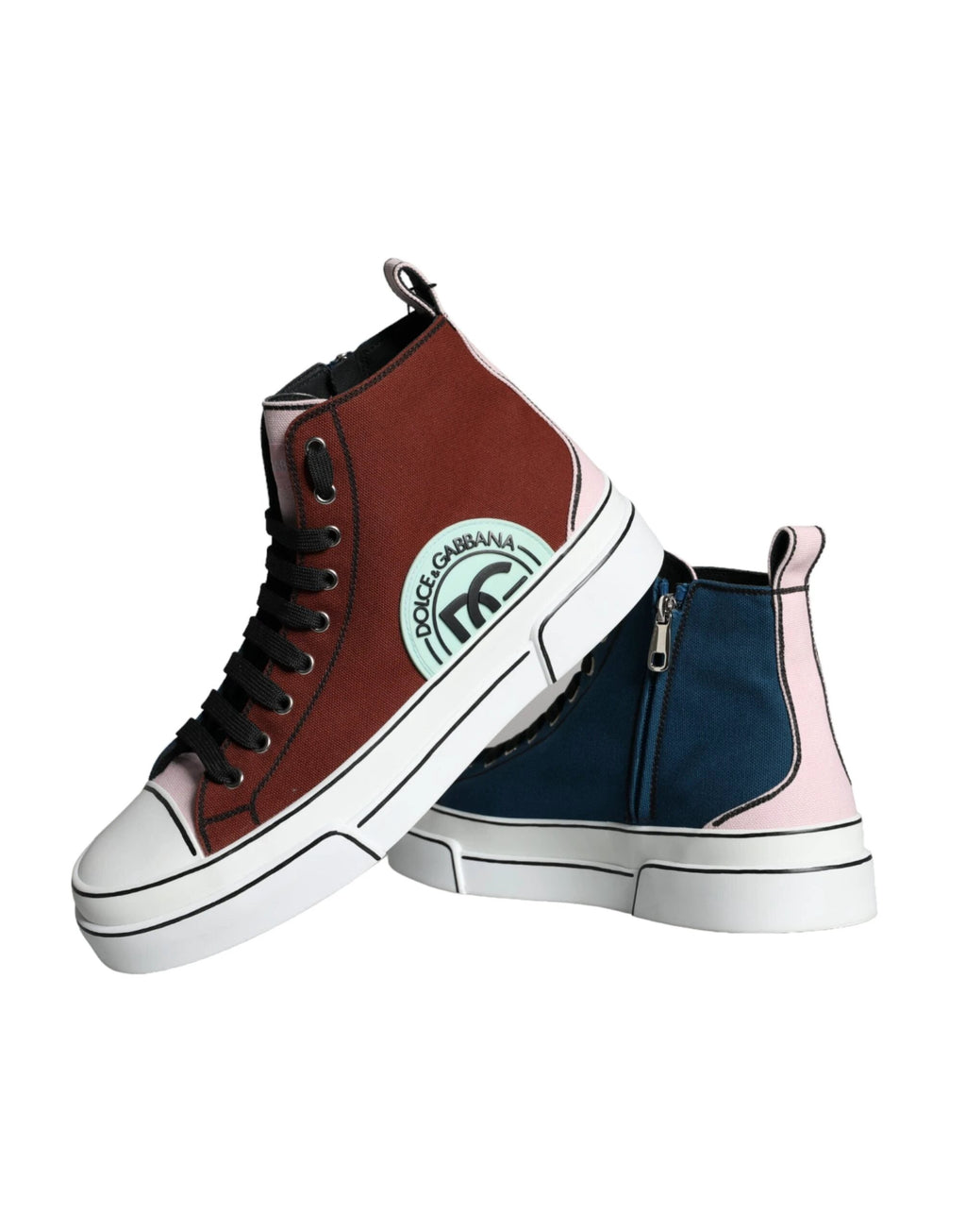 Dolce & Gabbana Multicolor Patchwork High Top Sneaker Shoes by Dolce & Gabbana
