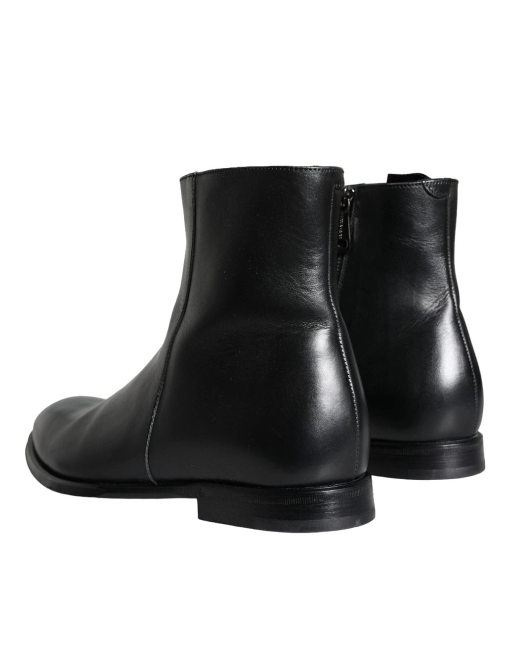 Dolce & Gabbana Black Calf Leather Men Ankle Boots Men Shoes by Dolce & Gabbana