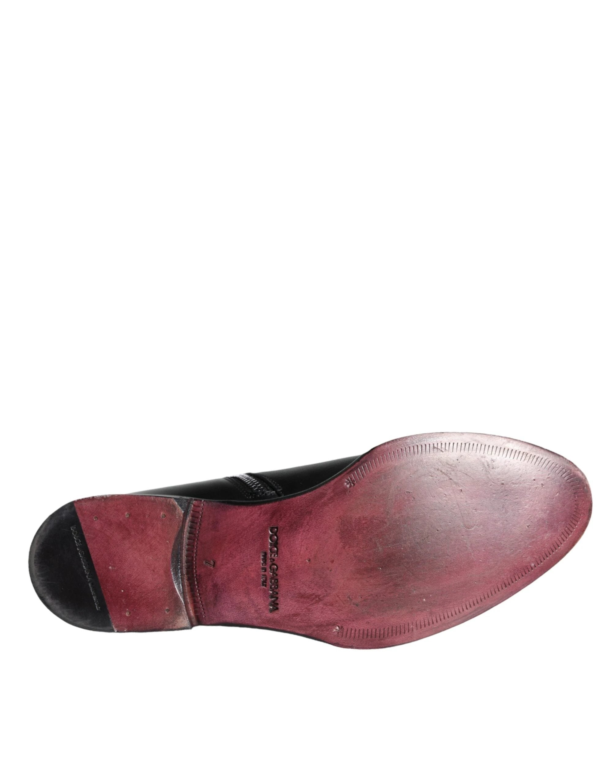 Dolce & Gabbana Black Calf Leather Men Ankle Boots Men Shoes by Dolce & Gabbana