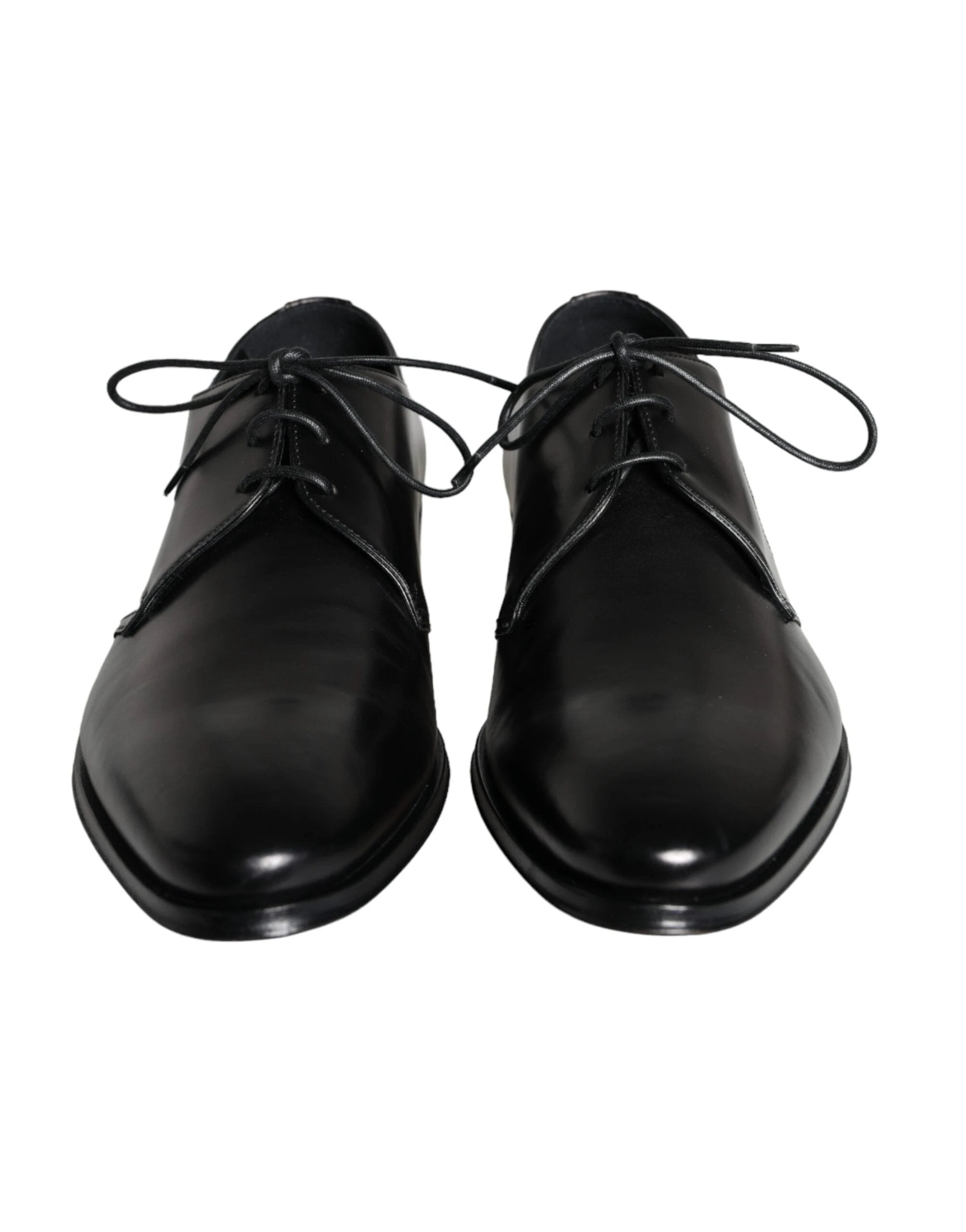 Dolce & Gabbana Black Calfskin Leather Derby Men Dress Shoes by Dolce & Gabbana