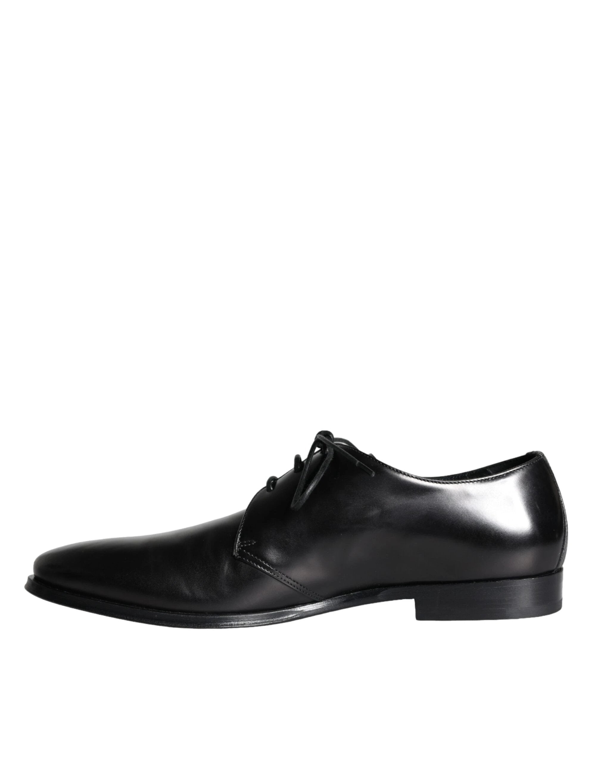 Dolce & Gabbana Black Calfskin Leather Derby Men Dress Shoes by Dolce & Gabbana