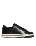 Dolce & Gabbana Black Leather Men Low Top Sneakers Shoes by Dolce & Gabbana
