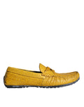 Dolce & Gabbana Yellow Leather Slip Mocassin Loafers Shoes by Dolce & Gabbana
