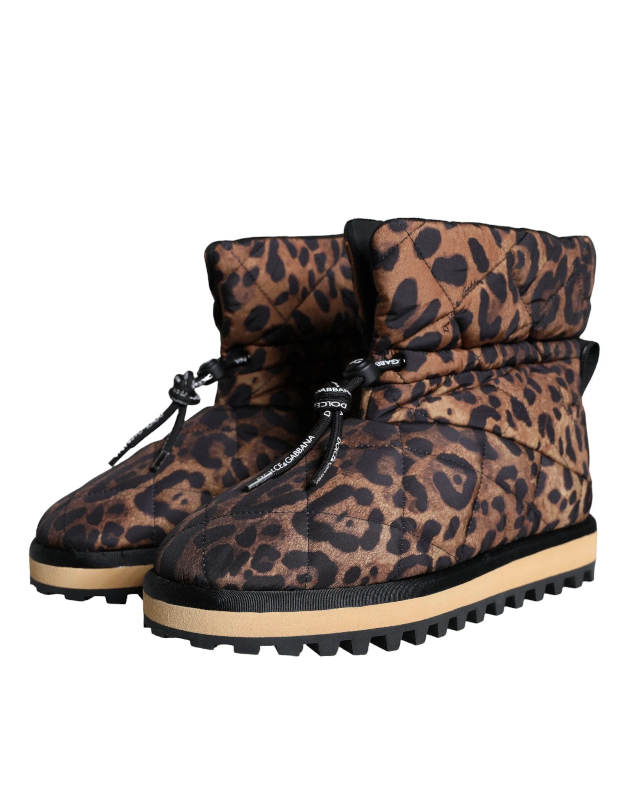 Dolce & Gabbana Brown Leopard Ankle Boots Padded Shoes by Dolce & Gabbana